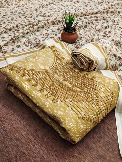 women printed embroidered unstitched suit set - 21975705 - Very Small Image - 1