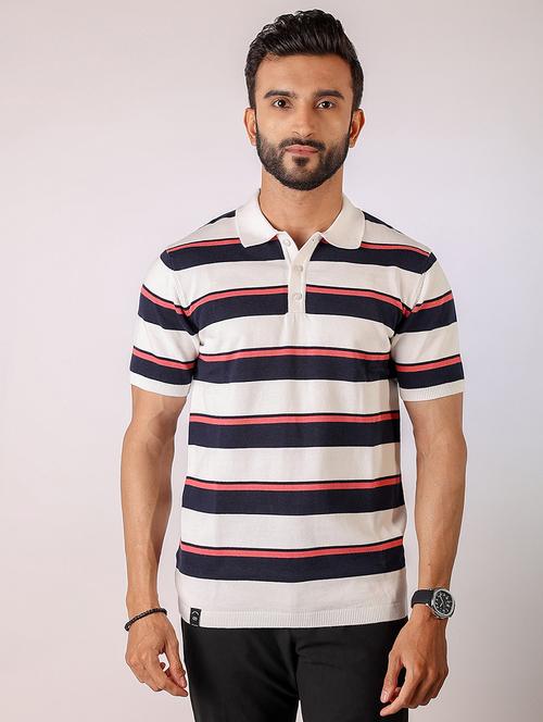 men striped short sleeve regular fit polo t-shirt - 21975730 - Very Small Image - 1