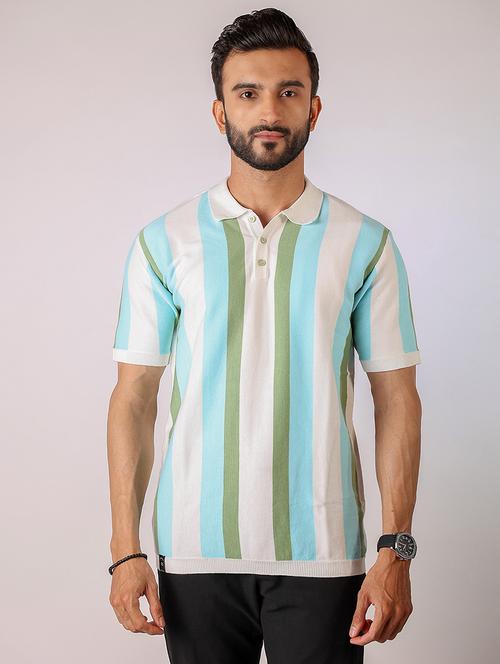 men striped short sleeve regular fit polo t-shirt - 21975731 - Very Small Image - 1
