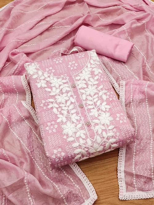 women printed embroidered unstitched suit set - 21976431 - Very Small Image - 1