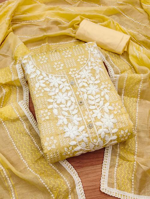 women printed embroidered unstitched suit set - 21976433 - Very Small Image - 1