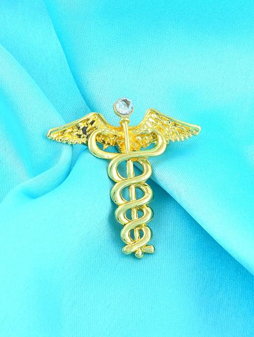 gold plated medical symbol brooch - 21976620 - Very Small Image - 1