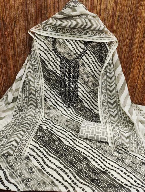 women printed embroidered unstitched suit set - 21976650 - Very Small Image - 1