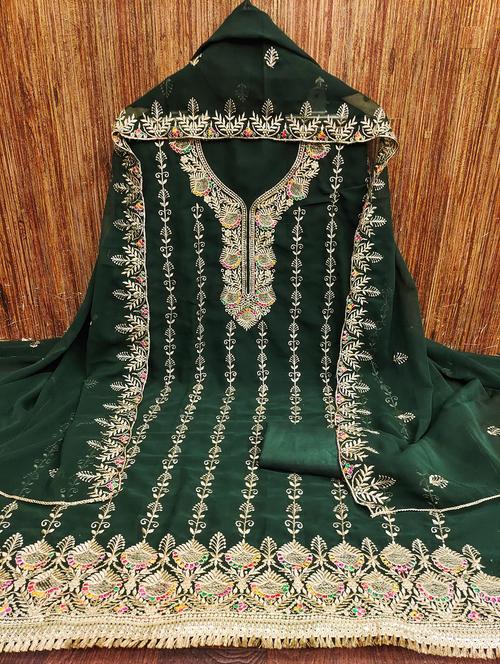 women solid with work embroidered unstitched suit set - 21976684 - Very Small Image - 1