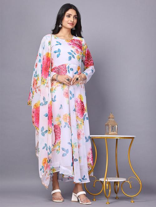 women floral printed long sleeve kurta dupatta set - 21976720 - Very Small Image - 1