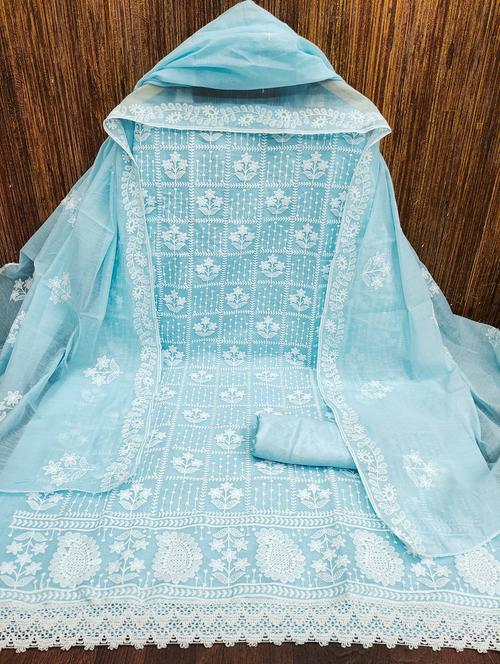 women solid with work embroidered unstitched suit set - 21976792 - Very Small Image - 1