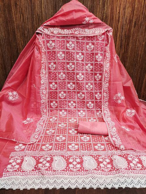 women solid with work embroidered unstitched suit set - 21976793 - Very Small Image - 1