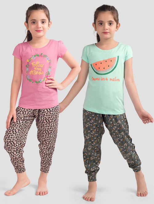 girls pack of 2 printed full length set - 21977261 - Very Small Image - 1