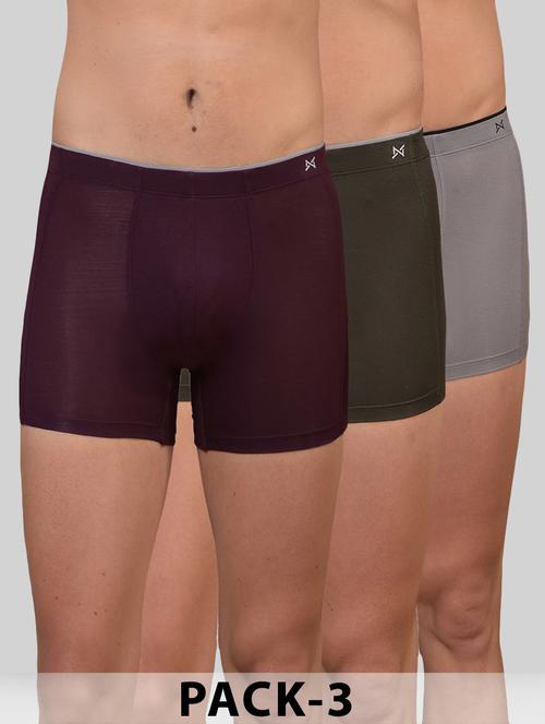 men pack of 3 solid low rise trunk - 21977300 - Very Small Image - 1