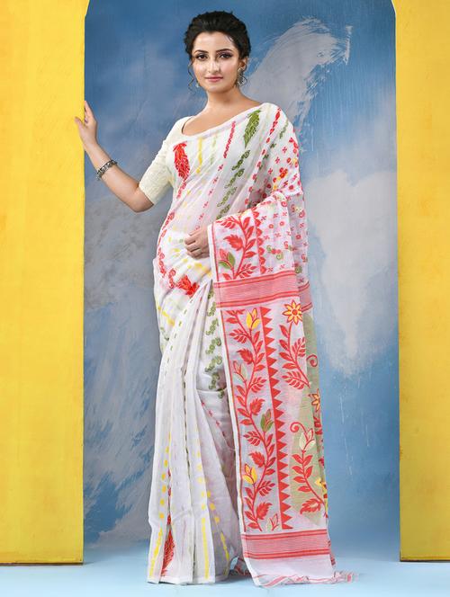 women self design jamdani saree - 21977337 - Very Small Image - 1