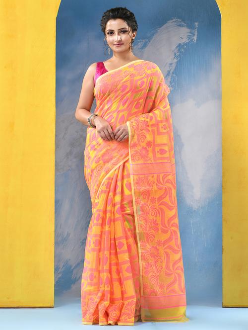 women self design jamdani saree - 21977343 - Very Small Image - 1