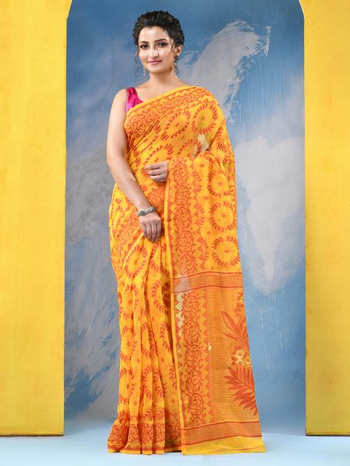 women self design jamdani saree - 21977349 - Very Small Image - 1