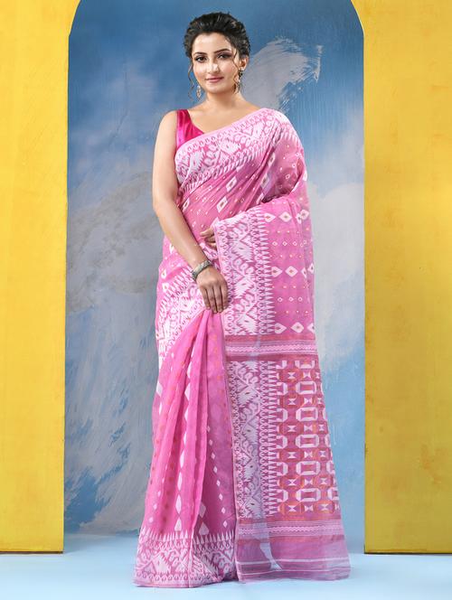 women self design jamdani saree - 21977352 - Very Small Image - 1