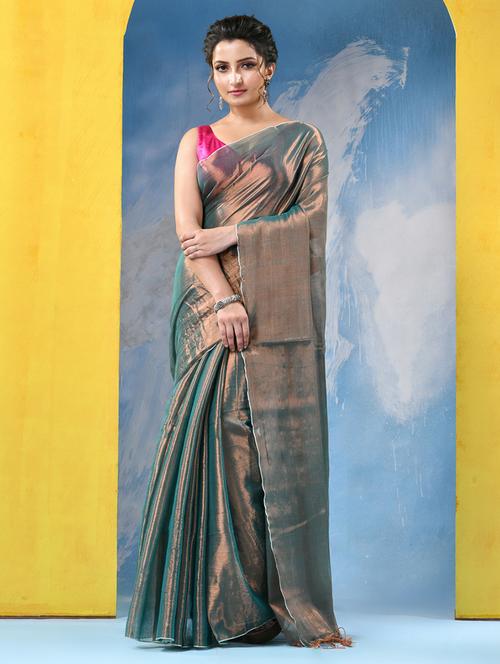 women solid plain saree with blouse - 21977354 - Very Small Image - 1