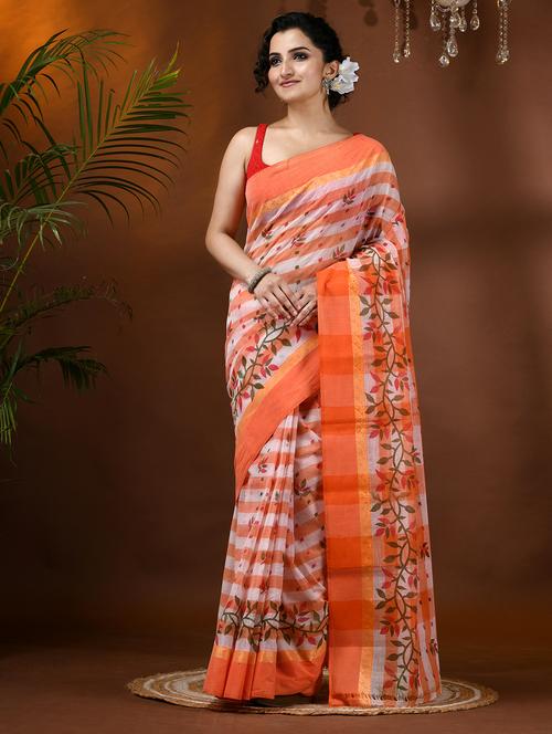 women printed handloom saree - 21977362 - Very Small Image - 1