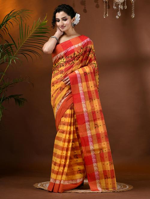 women printed handloom saree - 21977365 - Very Small Image - 1