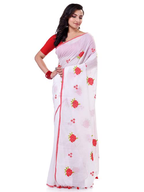 women floral handloom saree with blouse - 21977367 - Very Small Image - 1
