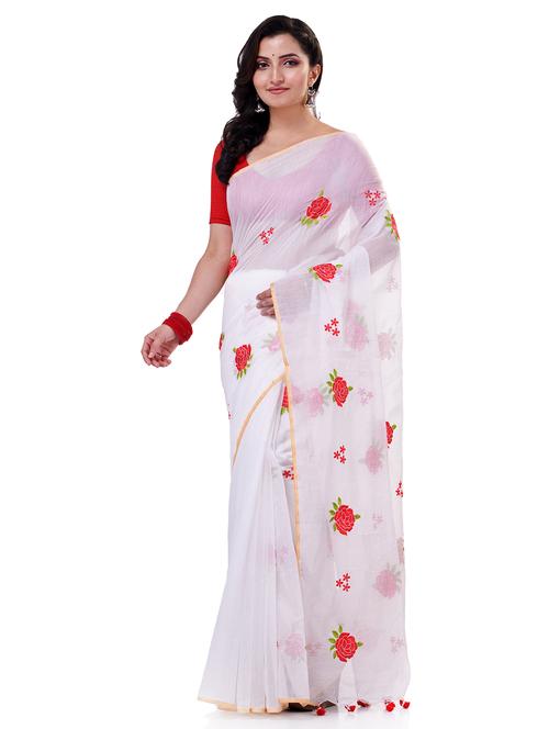 women floral handloom saree with blouse - 21977368 - Very Small Image - 1
