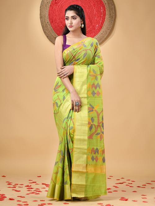 women printed handloom saree with blouse - 21977371 - Very Small Image - 1