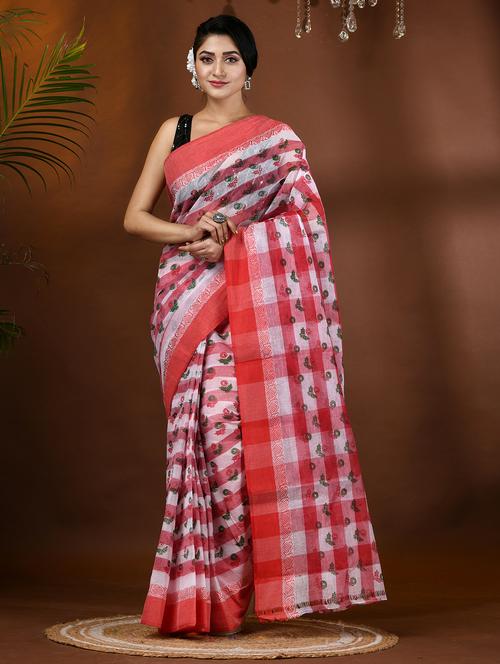 women printed handloom saree - 21977377 - Very Small Image - 1