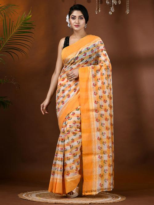 women printed handloom saree - 21977378 - Very Small Image - 1