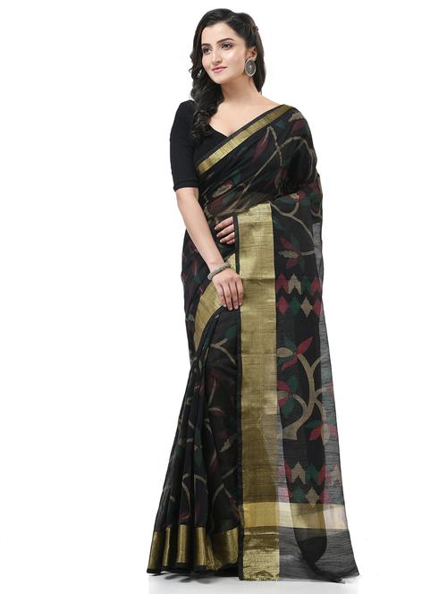 Women Printed Handloom Saree With Blouse - 21977379 - Very Small Image - 1