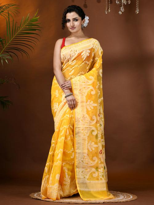 women self design jamdani saree - 21977394 - Very Small Image - 1