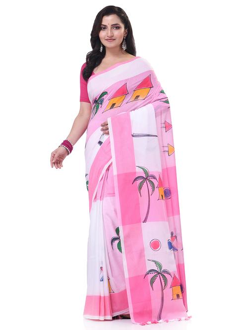 women printed handloom saree with blouse - 21977418 - Very Small Image - 1