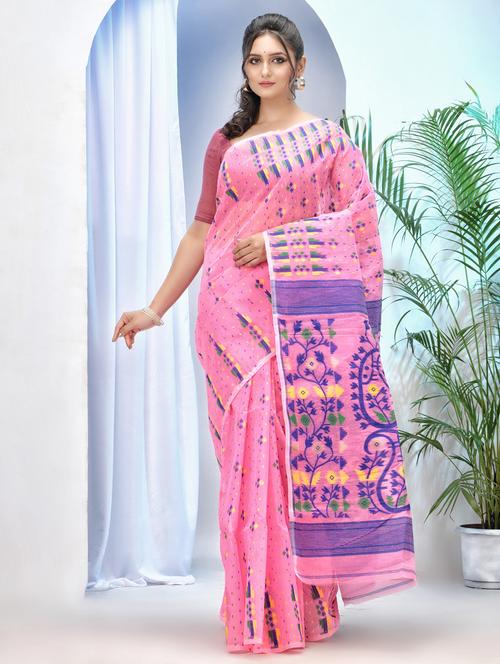 women self design jamdani saree - 21977458 - Very Small Image - 1