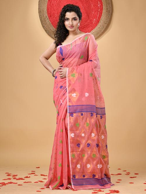 women self design jamdani saree - 21977469 - Very Small Image - 1