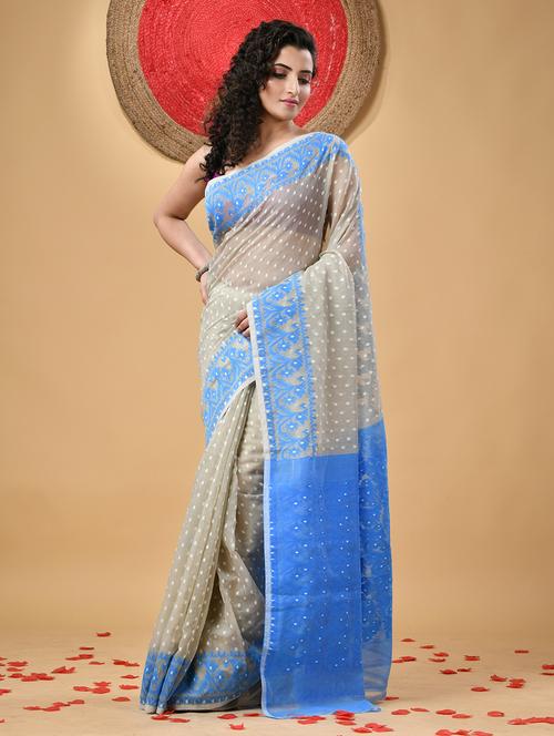 Women Self Design Jamdani Saree - 21977473 - Very Small Image - 1