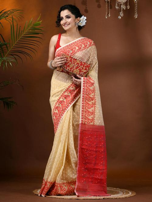 women self design jamdani saree - 21977474 - Very Small Image - 1