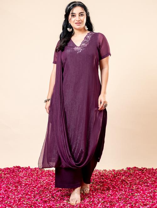 women floral short sleeve kurta pant set - 21977707 - Very Small Image - 1