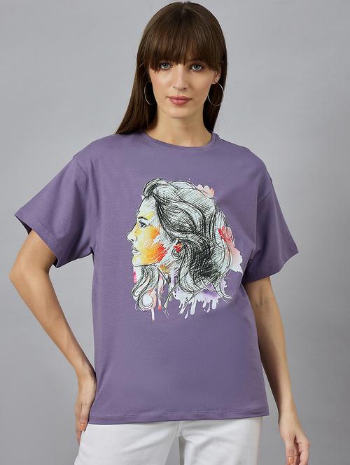 women printed short sleeve oversized t-shirt - 21977838 - Very Small Image - 1