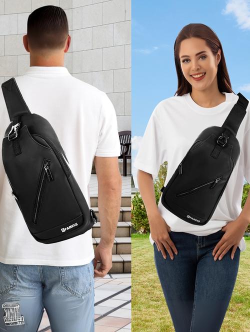 unisex black solid crossbody utility bag - 21978043 - Very Small Image - 1