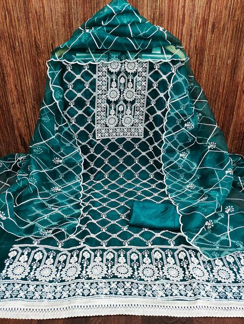 women solid with work embroidered unstitched suit set - 21978518 - Very Small Image - 1