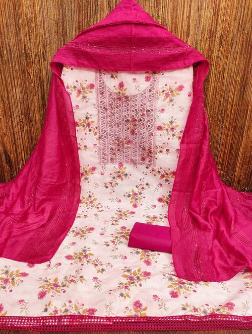 women floral embroidered unstitched suit set - 21978553 - Very Small Image - 1