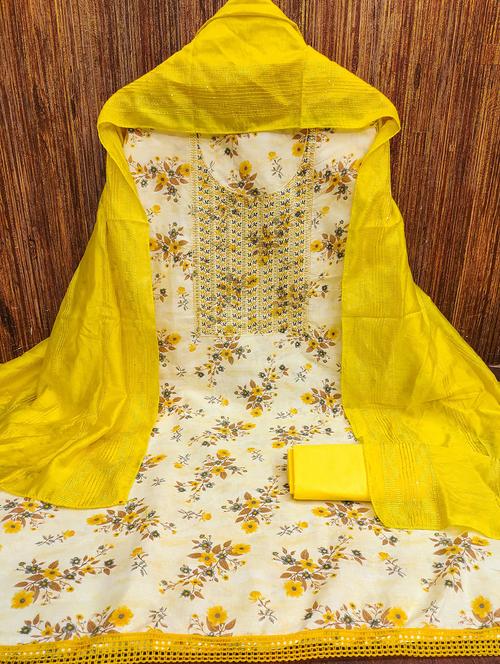 women floral embroidered unstitched suit set - 21978556 - Very Small Image - 1