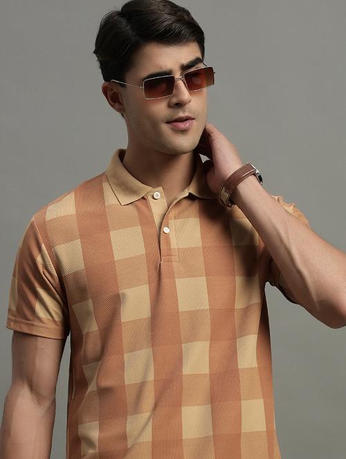 men checkered short sleeve polo t-shirt - 21979236 - Very Small Image - 1