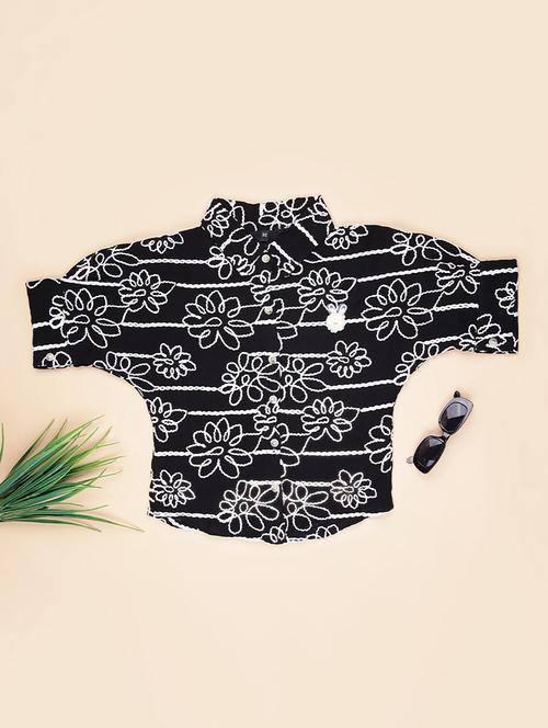 girls embroidered short sleeve collared top - 21979553 - Very Small Image - 1