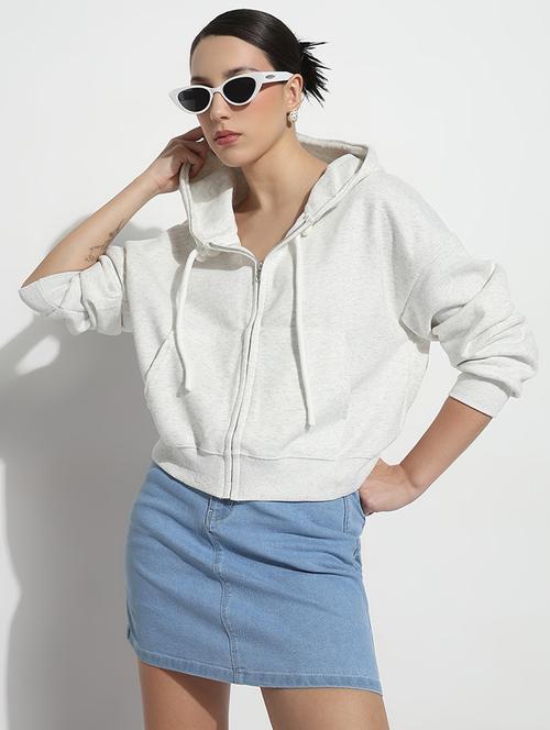 women solid long sleeve hooded sweatshirt - 21979721 - Very Small Image - 1