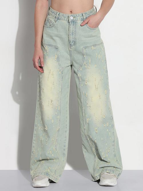 women distressed high rise baggy jeans - 21979730 - Very Small Image - 1