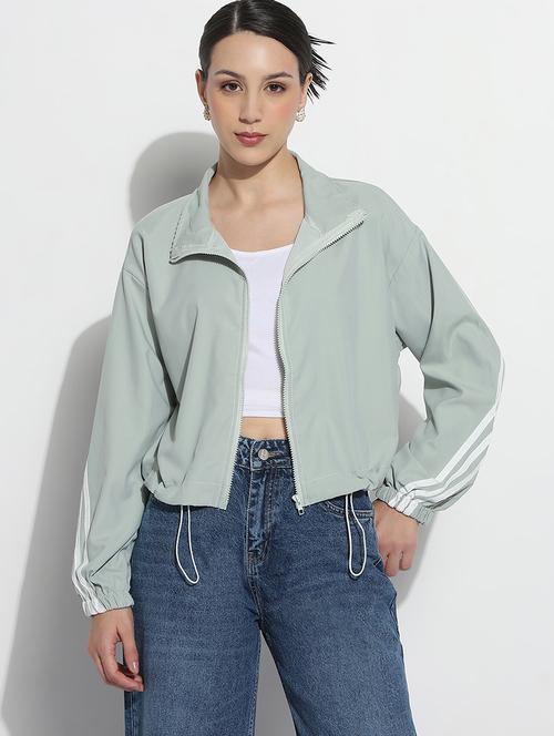 women tapered long sleeve crop windcheater jacket - 21979838 - Very Small Image - 1