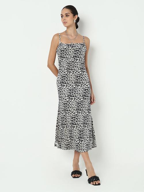 women animal print shoulder strap a-line dress - 21979880 - Very Small Image - 1