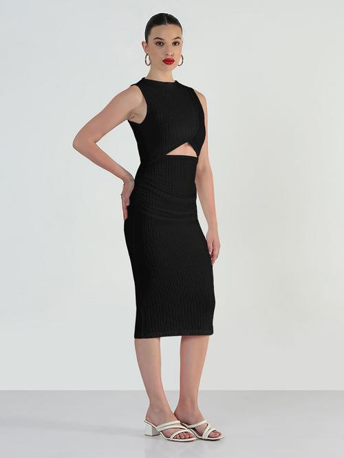 women solid sleeveless cut out bodycon dress - 21979899 - Very Small Image - 1