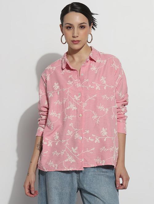 women embroidered long sleeve relaxed fit shirt - 21979946 - Very Small Image - 1