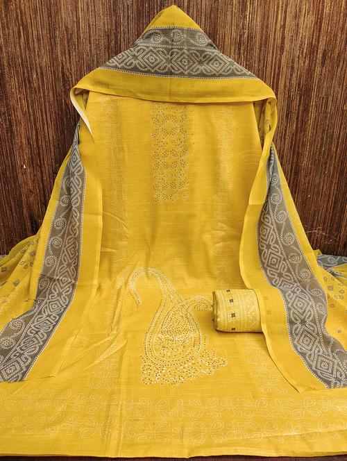 women printed embellished unstitched suit set - 21980090 - Very Small Image - 1