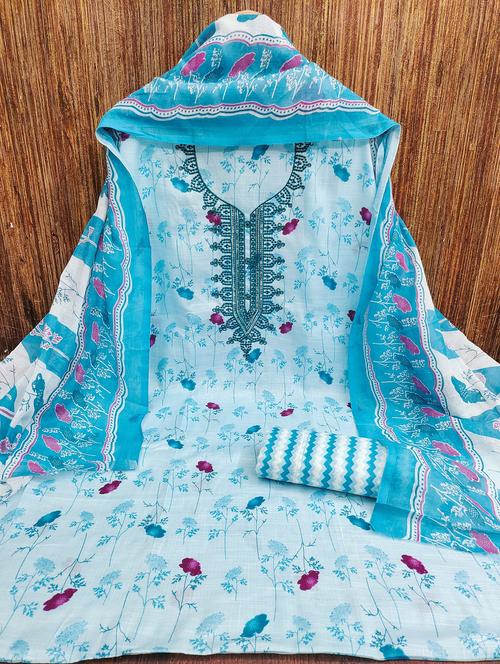 women floral embroidered unstitched suit set - 21980109 - Very Small Image - 1