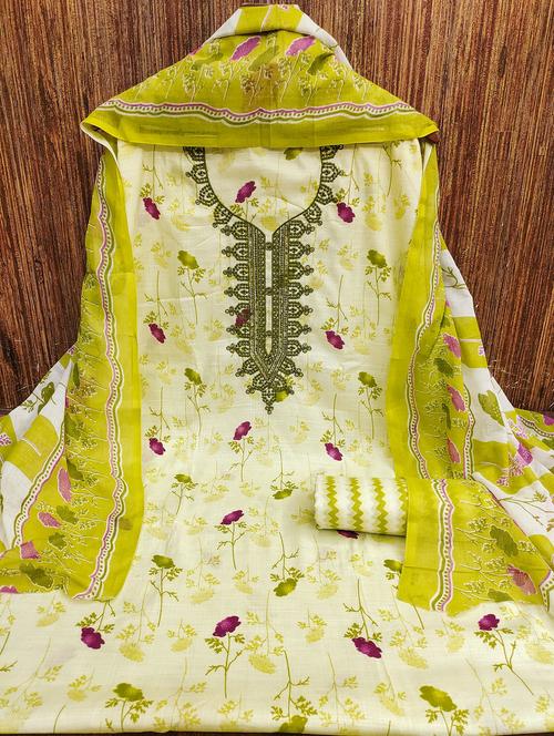 women floral embroidered unstitched suit set - 21980110 - Very Small Image - 1