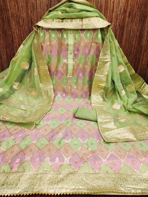 women self design embroidered unstitched suit set - 21980124 - Very Small Image - 1